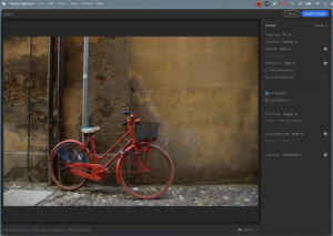 make selection of file type and color space Adobe RGB