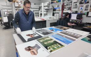 Eric assembling the Catchlight folio of prints "Portrait of America Box Set"