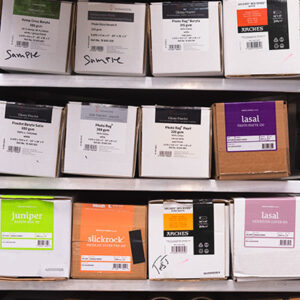 Inkjet Paper , Moab, Hahnemühle, Ilford Paper Boxes in rack